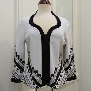 Joseph Ribkoff Black and White Pattern Jacket Approx. Size Small